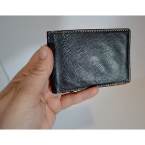 Jinbaolai‎ Wallet Black Leather Minimalist Thin